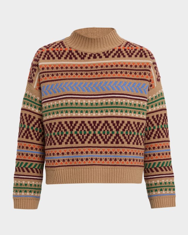 Festoso Multicolor Stitched Jacquard Knit Sweat